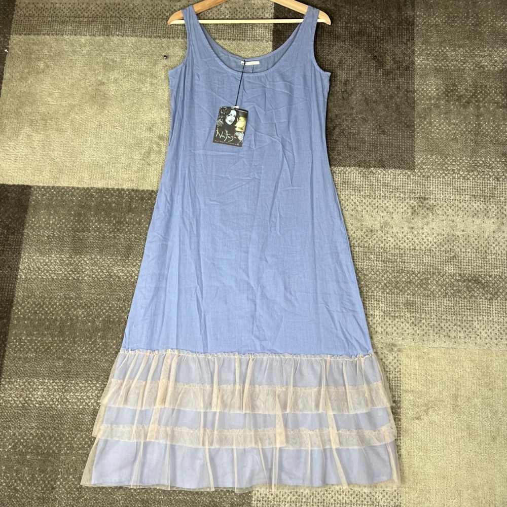 Nataya Lilac‎ Cotton Maxi Dress Tulle Ruffle Sleeveless Womens Small NWT Fairy